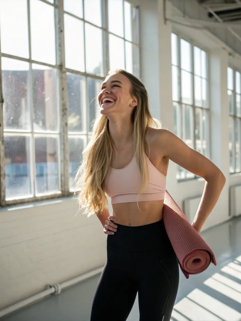 A person smiling and looking energetic after a training session, highlighting the positive impact on personal well-being and fitness.